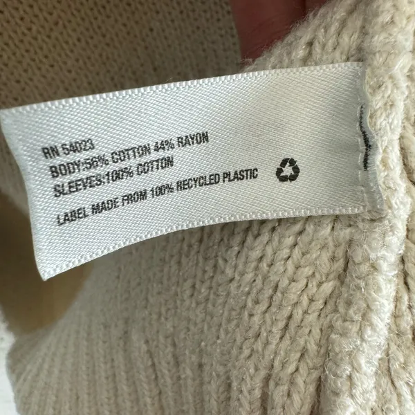 Gap Cream Long Sleeve Ribbed Knit Open Cardigan Sweater Size M‎ - Image 5