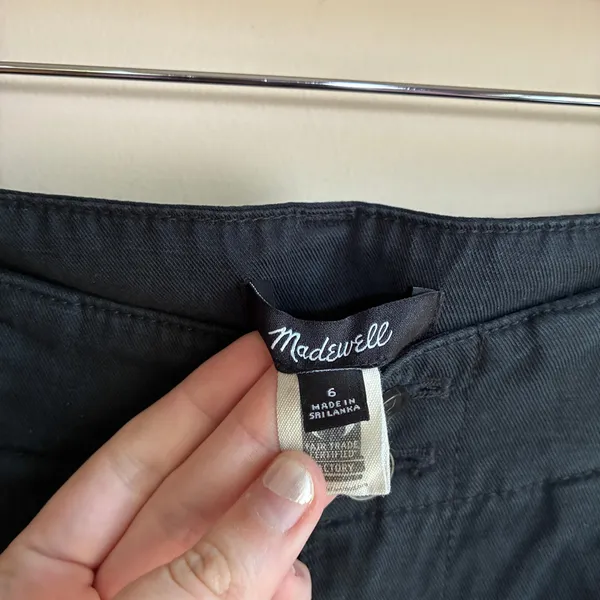 Madewell linen blend wide leg black trousers women's 6 casual pants 29 inseam - Image 3