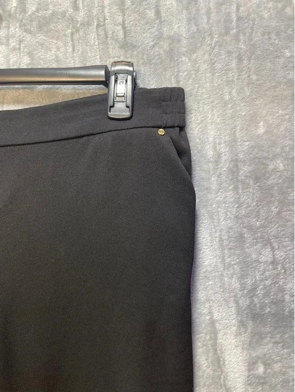 Anne Klein Womens Black Stretch Ankle Pants Size Large Pull On Elastic Waist - Image 3