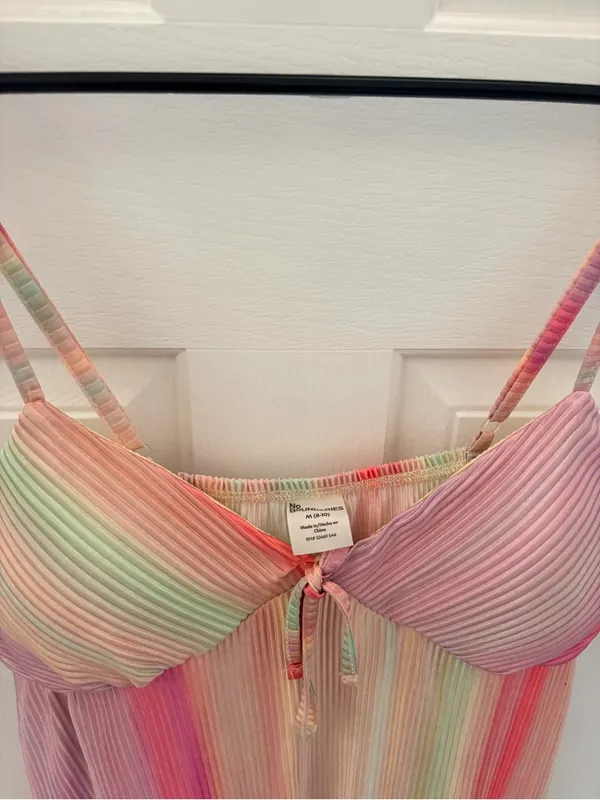 No Boundaries Rainbow Striped Midi Dress - Pink, Coral, Mint, Lavender - Image 2