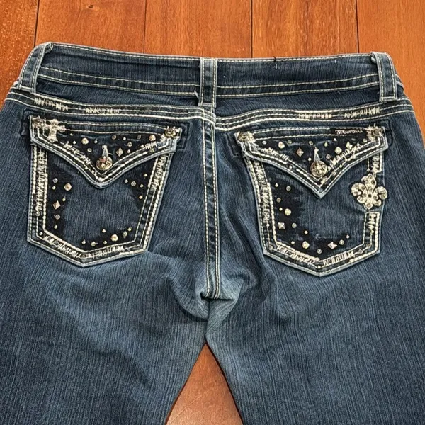 Miss Me Rhinestone Embellished Straight Denim‎ Jeans size 29 - Image 5