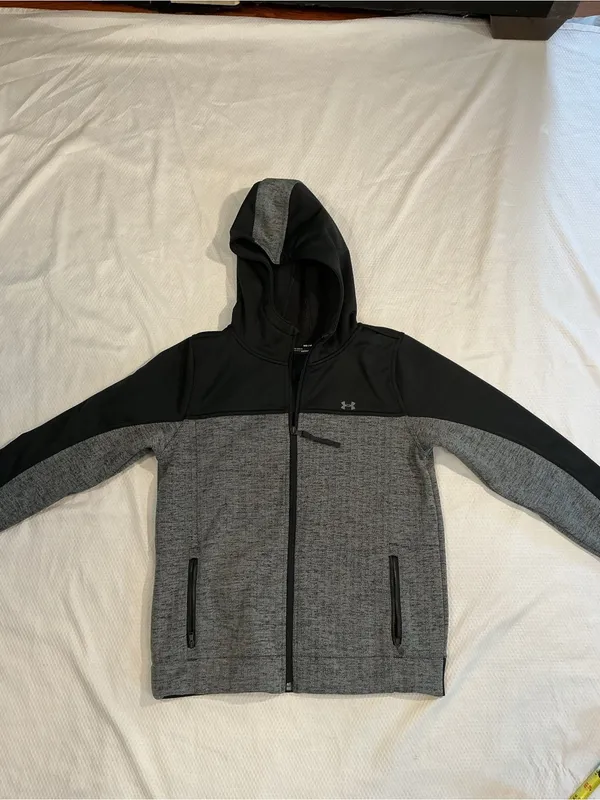 Under Armour Two-Tone Gray & Black Full Zip Hoodie - Image 2