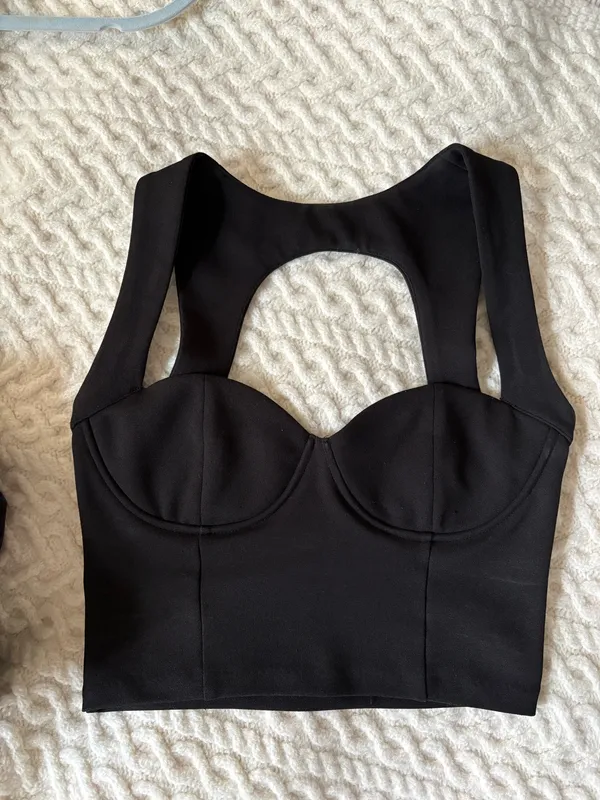 ZARA Backless sweetheart black top - Image 4