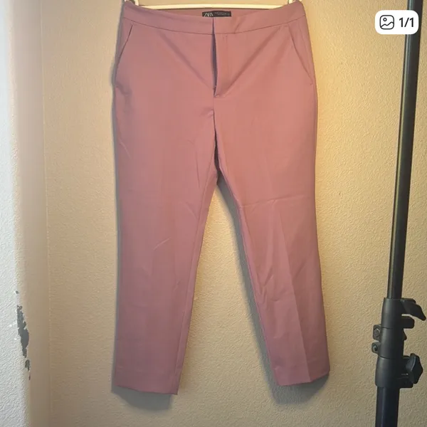 Zara Soft Pink Cropped Women's Pants - Image 2
