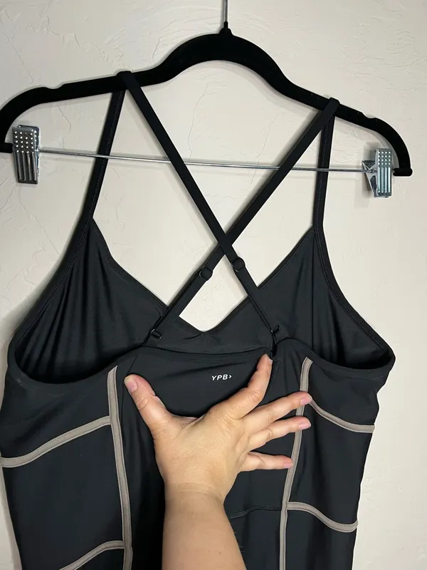 YPB Abercrombie & Fitch‎ Sculptflex Black Tan Corset Body Athletic Jumpsuit - Image 5