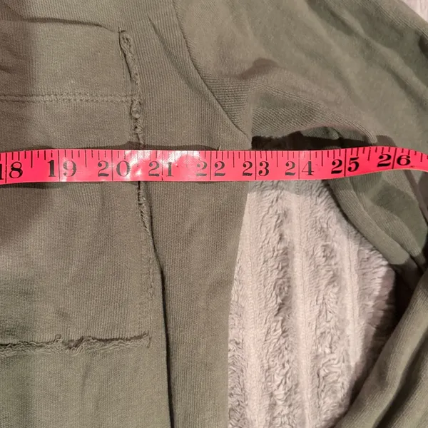 Kensie Jeans Womens Olive Green Utility Button Down Shirt Raw Edge Shacket M - Image 4