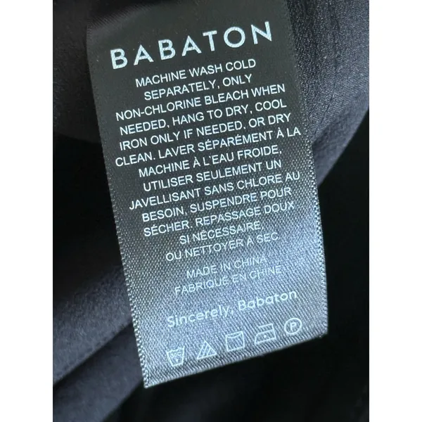 Aritzia Babaton‎ Refined Satin Cargo Pants Size 2 Black Ankle Straps Pockets - Image 6