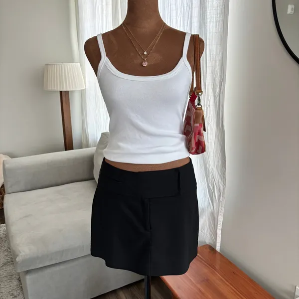 Vintage 90s Charlotte Russe Y2K Mini Skirt Large Office Siren Low Rise Boho Glam - Image 5