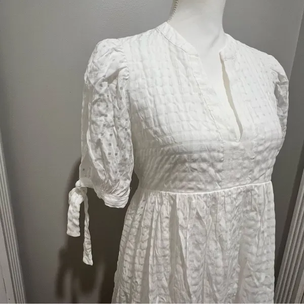 NWT English Factory GINGHAM TIERED MIDI DRESS white womens size medium oversized - Image 5