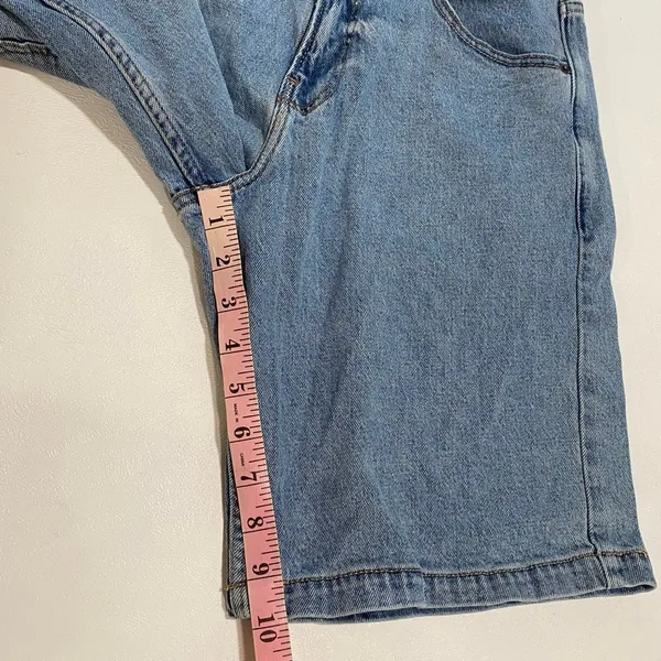 Hollister Baggy Jean Shorts W30 Blue Denim Longline Bermuda Jorts - Image 6