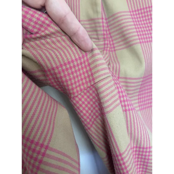Anthropologie Maeve Tapered Pull-On Plaid Pants Pink Tan 6 Academia Preppy - Image 8