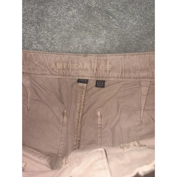 american eagle low rise wide leg cropped corduroy pants 10 short Pink/beige - Image 5