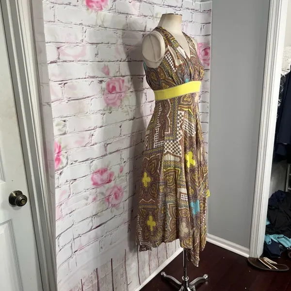 🔥5 for $25 sale🔥 Antonio Melani silk bohemian print asymmetric night out dress - Image 4
