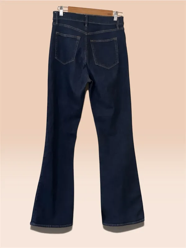 LOFT The Slim Flare Jeans Dark Wash Front Seam Size 28/6 - Image 11