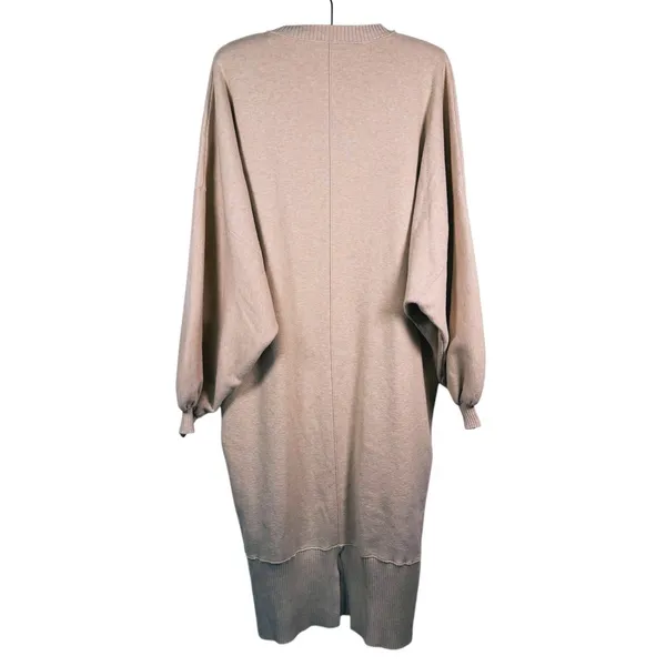 Free People Oversized Midi Sweater Dress Size S Beige Minimal Fall Lagen Scandi - Image 3