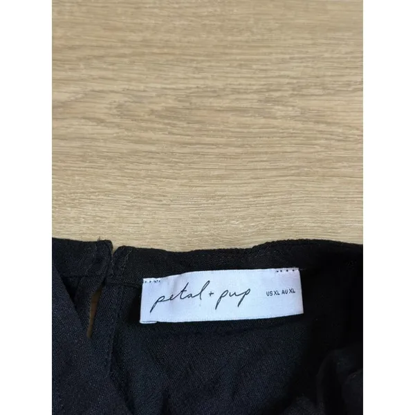 EUC Petal and Pup Marnie Tank 100% linen black crop coastal lightweight size XL - Image 2