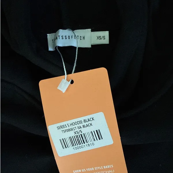Thats So Fetch Hoodie Series 5 Puff Font Size XS/S in Black and Gray - Image 3