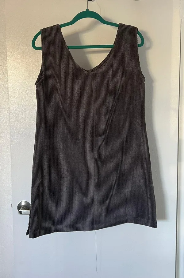 Purple/Gray Corduroy Dress - Image 2