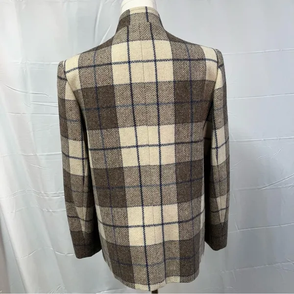 Vintage Bianca Plaid Single Button Wool Blazer‎ Jacket Womens 12 Preppy Classic - Image 12