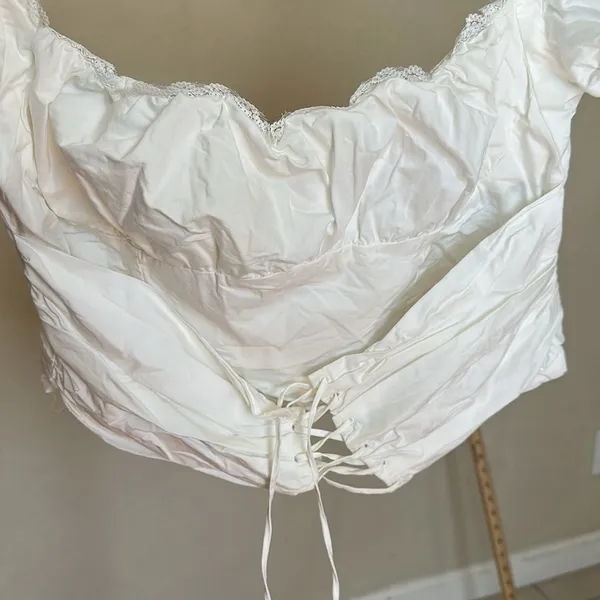 House of‎ cb SAMAYA WHITE GATHERED TOP NWOT size XL - Image 8