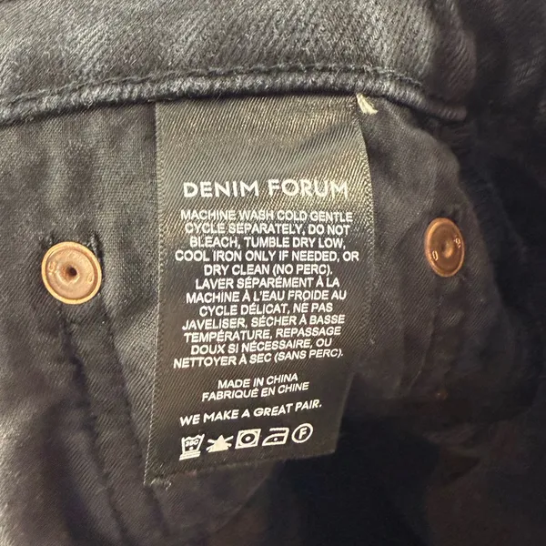Denim Forum The Arlo High Rise Straight Jean in Black‎ Size 26 x 26 L - Image 11