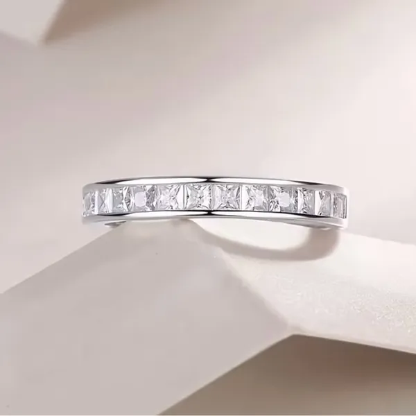 Women’s Luxury Collection Titanium Steel Cubic Zirconia Diamonds 4mm Band 7 - Image 5