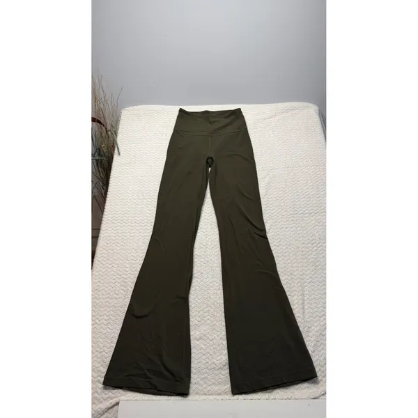 Lululemon Groove Super High-Rise Flared Pant 4 Dark Olive Nulu Yoga Leggings - Image 2