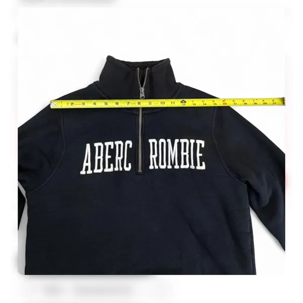 VTG Abercrombie & Fitch Womens Sherpa Lined Quarter Zip Sweatshirt M - Image 3