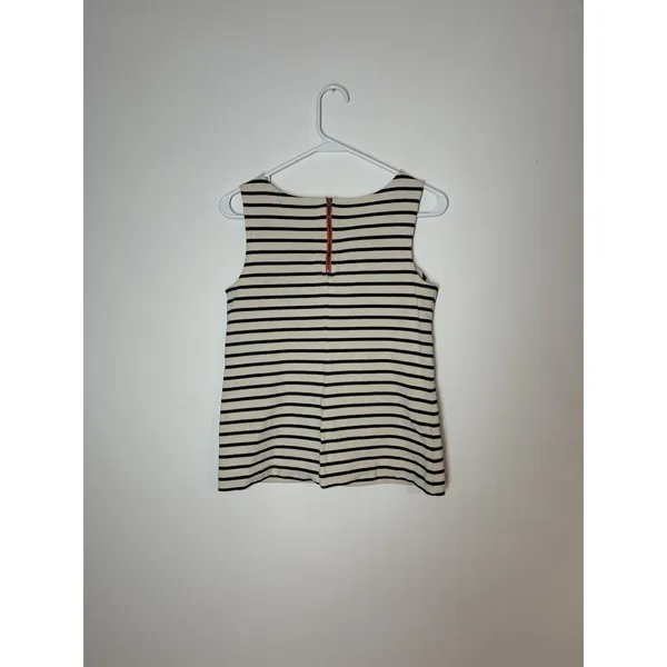 LOFT sleeveless tank top featuring classic black and ivory horizontal stripe SP - Image 5