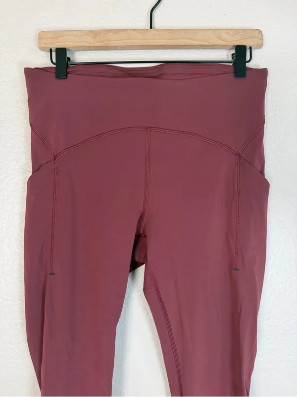 Lululemon Power Thru High Rise Tight Leggings 25” Red Merlot size 10 $128 - Image 8