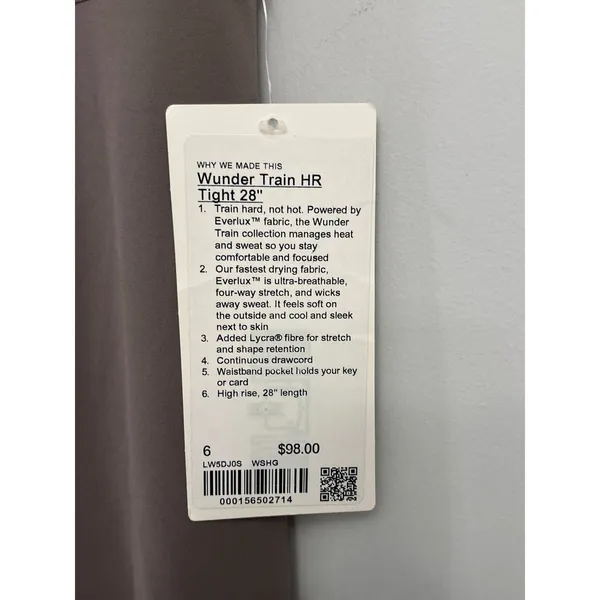NWT lululemon Wunder Train Tight 28 washed grey size 6 Washed Grey authentic - Image 6
