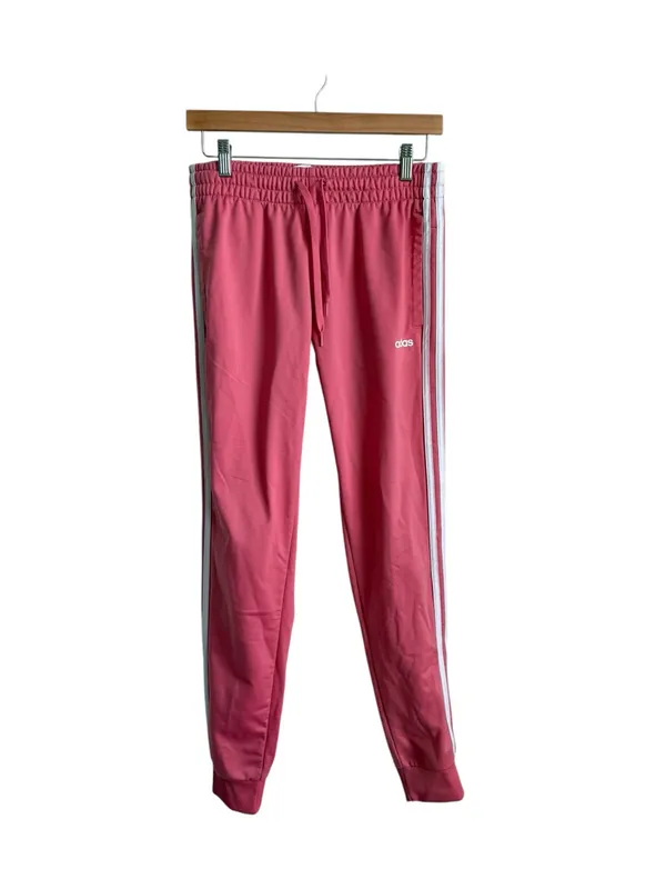 Adidas Women’s Primegreen Pink 3 Stripe Track Pants Joggers Small - Image 2