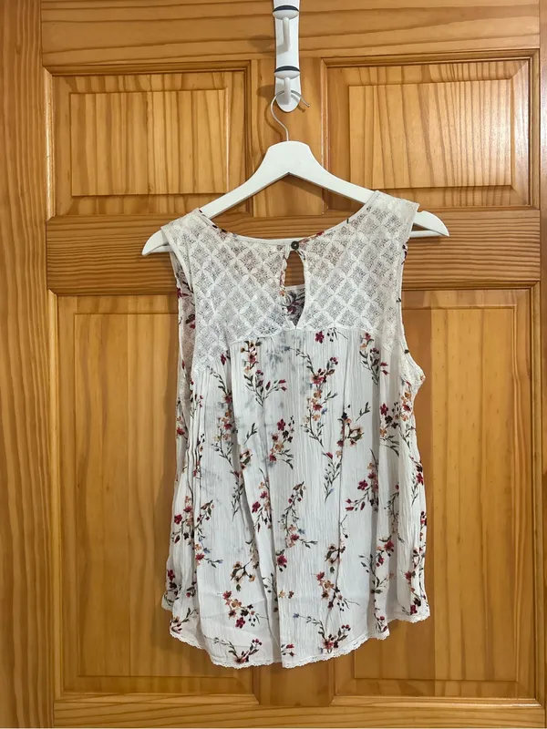 Nordstrom Mason Belle Size Large White Floral Tank Top - Image 7