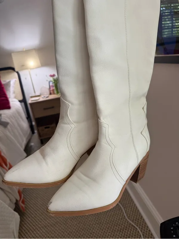 Billini Novena Off White Knee High Boots Size 8 - Image 5