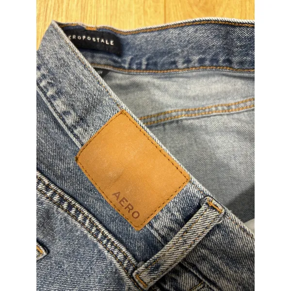 Aeropostale Womens High Rise Baggy Jeans Blue Medium Wash Cotton Size 14 MTMLPK1 - Image 3