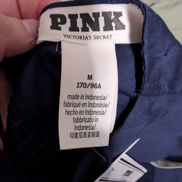 PINK NWT Mini Tencel Night Gown Women's Medium Navy Blue - Image 6