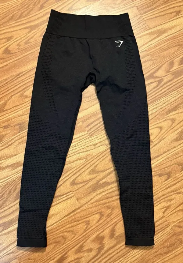 Gymshark Women's Vital Seamless Leggings Black Marl Size M - Image 2
