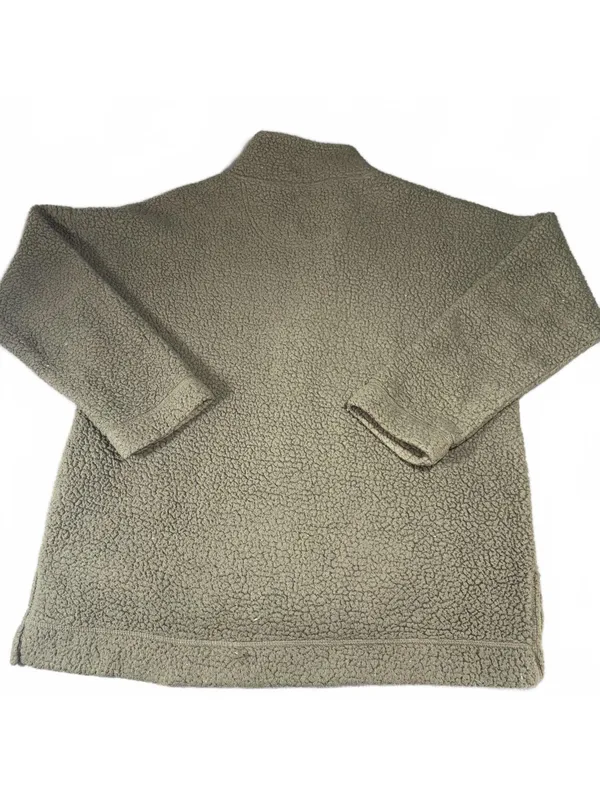 Aerie Tan Sherpa Pullover Snap Button Sweatshirt Small - Image 4