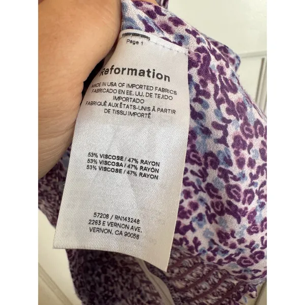 Reformation Hester purple floral sleeveless top size 0 - Image 4