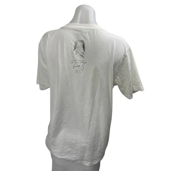 Earth Positive White Cotton Crewneck Short Sleeve Graphic Tee T-shirt Top Size L - Image 2