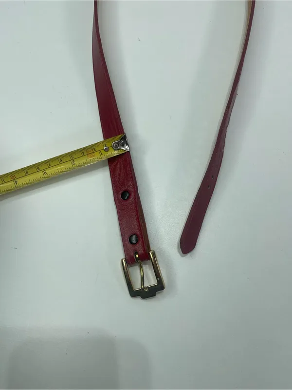 Justin Boots Women's 34 Red Leather Belt Skinny Top Grain Cowhide USA Western - Image 3