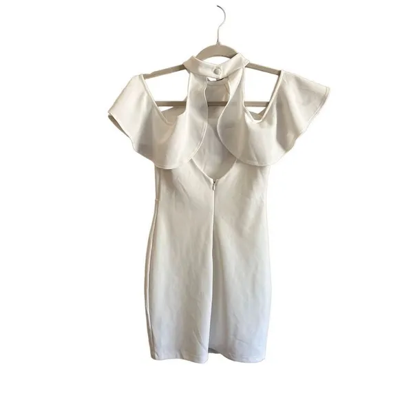 Lulus Your Time White Off-the-Shoulder Bodycon‎ Dress XS - Image 5