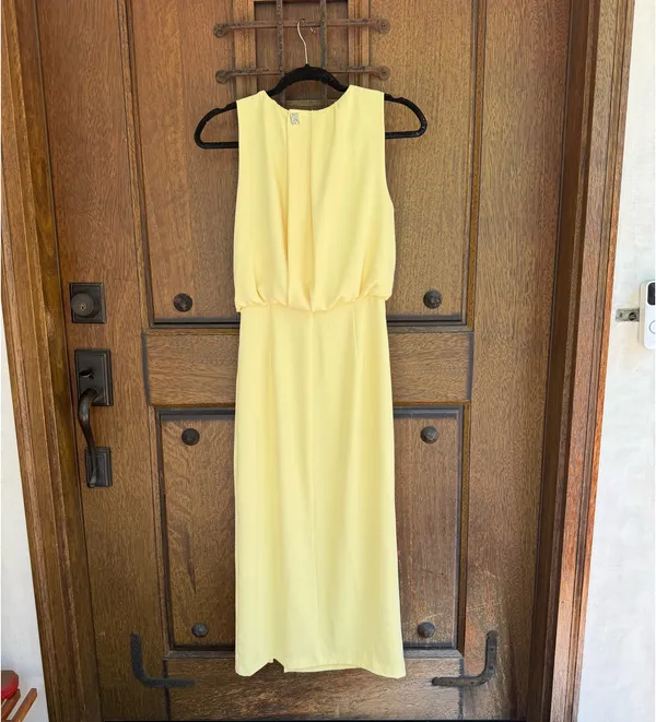 ZARA Pale Yellow Sleeveless Maxi Dress Size XS - Image 5