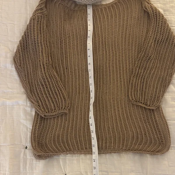 Brown Knit Cover Up Sweater Size M - Image 3