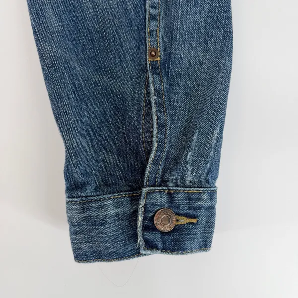 Denim & Supply Ralph Lauren Distressed Blue Denim Trucker Jacket Size Medium M - Image 8