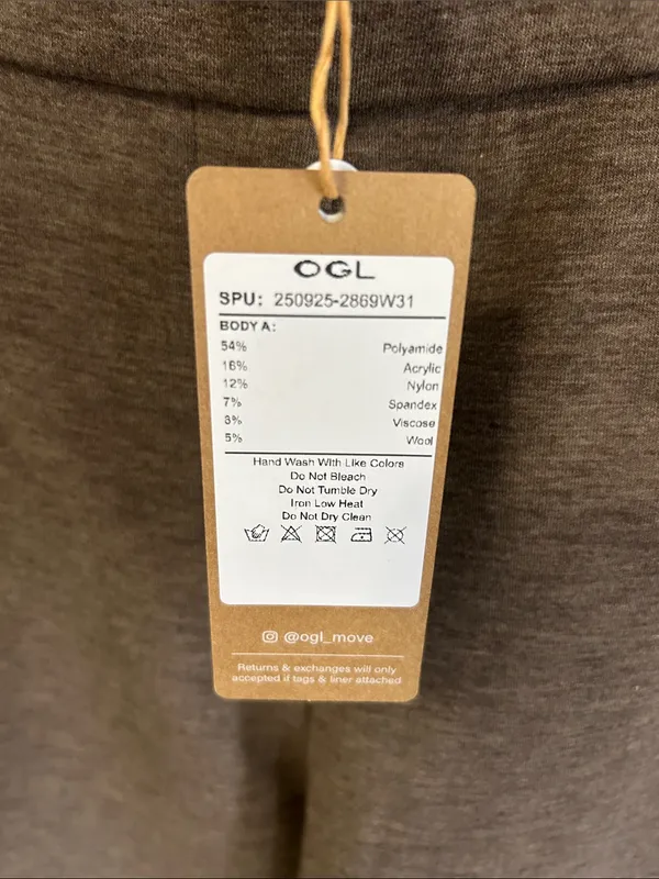 OGL Move Heather Brown Wide Leg Sweatpant Trousers - Image 5