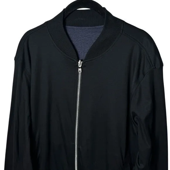 Banana Republic Black Zipup Jacket Capsule Preppy Athleisure Old Money M - Image 3