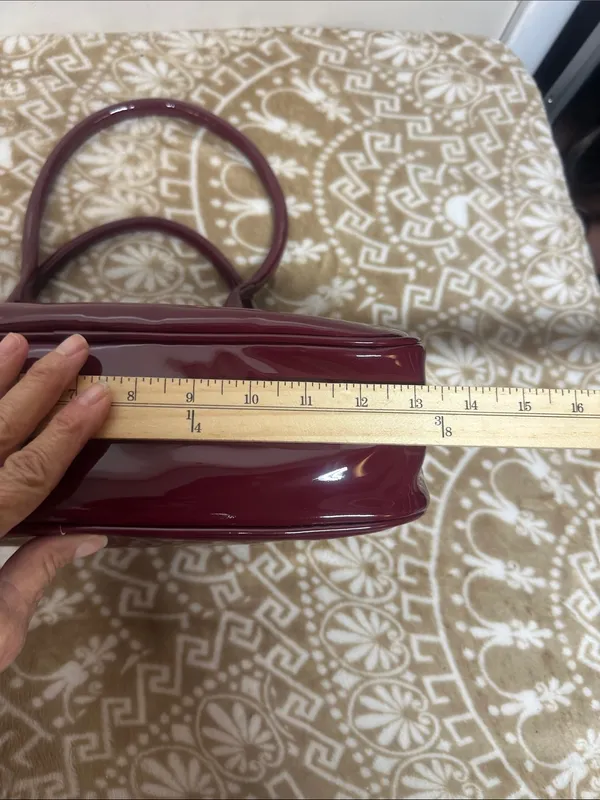 Urban Expression Patent Burgundy Top-Handle Satchel - Image 7