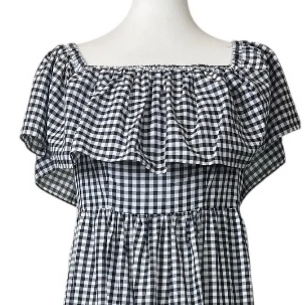 Chelsea 28 Gingham Off Shoulder Maxi Dress Women’s Size 4 Cottagecore NWT Ruffle - Image 6