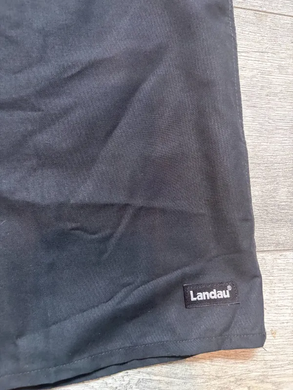 Unisex Landau Essentials V-Neck Large Scrubs Top Shirt Short Sleeves - Image 3